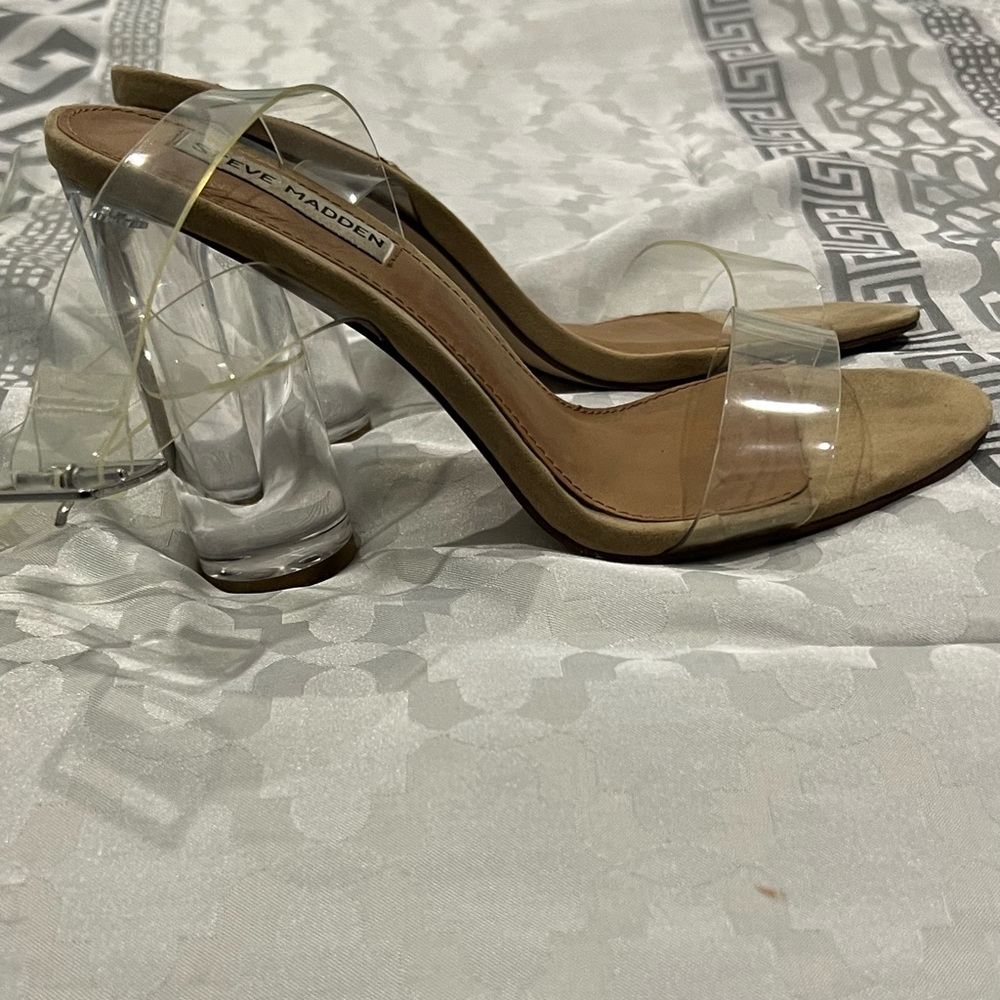 Steve Madden clear heels 6.5